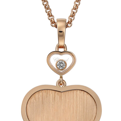 Chopard 18K Rosegouden Happy Hearts Hanger+ Collier 79A007-5021