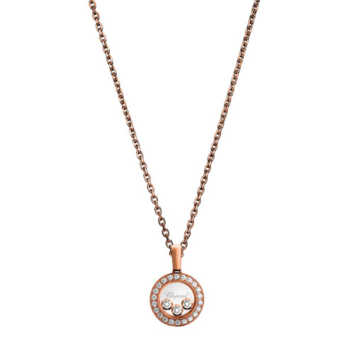 Chopard 18K Rosegd Happy Diamonds Collier 0.35ct FC(LOSE) 79A018-5201
