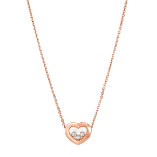 Chopard 18K Roségd Happy Diamonds Collier 0.15ct FC(LOSE) 81A611-5001