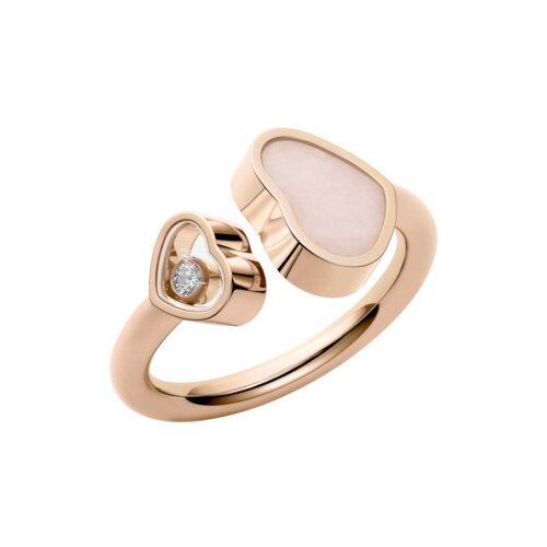 Chopard 18K Rosegouden Happy Hearts Ring 0.05ctFC(LOSE) 829482-5632