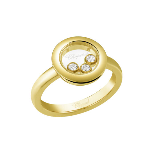 Chopard 18K Geelgouden Happy Diamond Ring 0.15ct Rond 82A018-0112