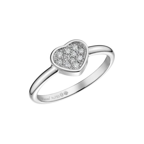 Chopard 18K Witgoud My Happy Hearts Ring 0.12ct F-G/IF 82A086-1912