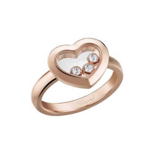 Chopard 18K Rosegouden Happy Diamonds Ring 0.15ct FC(LOSE) 82A611-5107