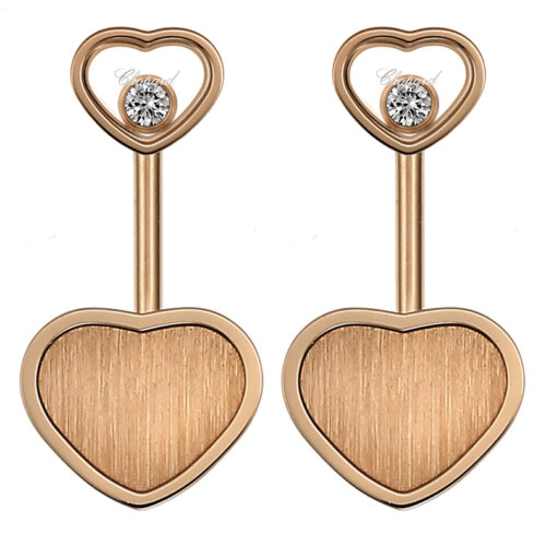 Chopard 18K Rosegouden Happy Hearts Oorstekers 83A007-5021