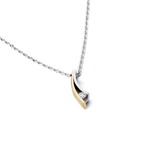 R&C 14K Bicolorgoud 'Victoire' Hanger 0.05ct River/Si HAN0038-005-BIC