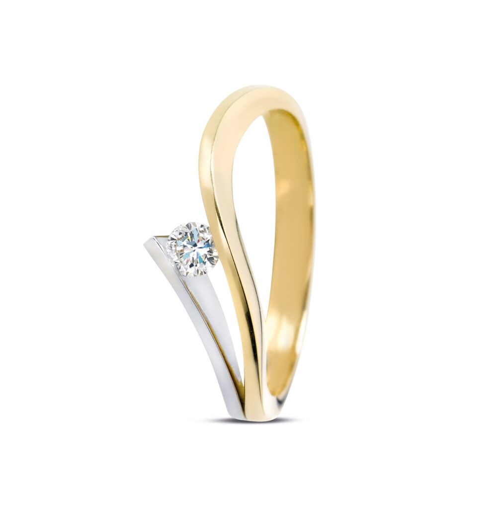 R&C 14K Bicolor gouden Victoire Ring 0.05ct River/Si RIN0038 005 BIC - Afbeelding 2