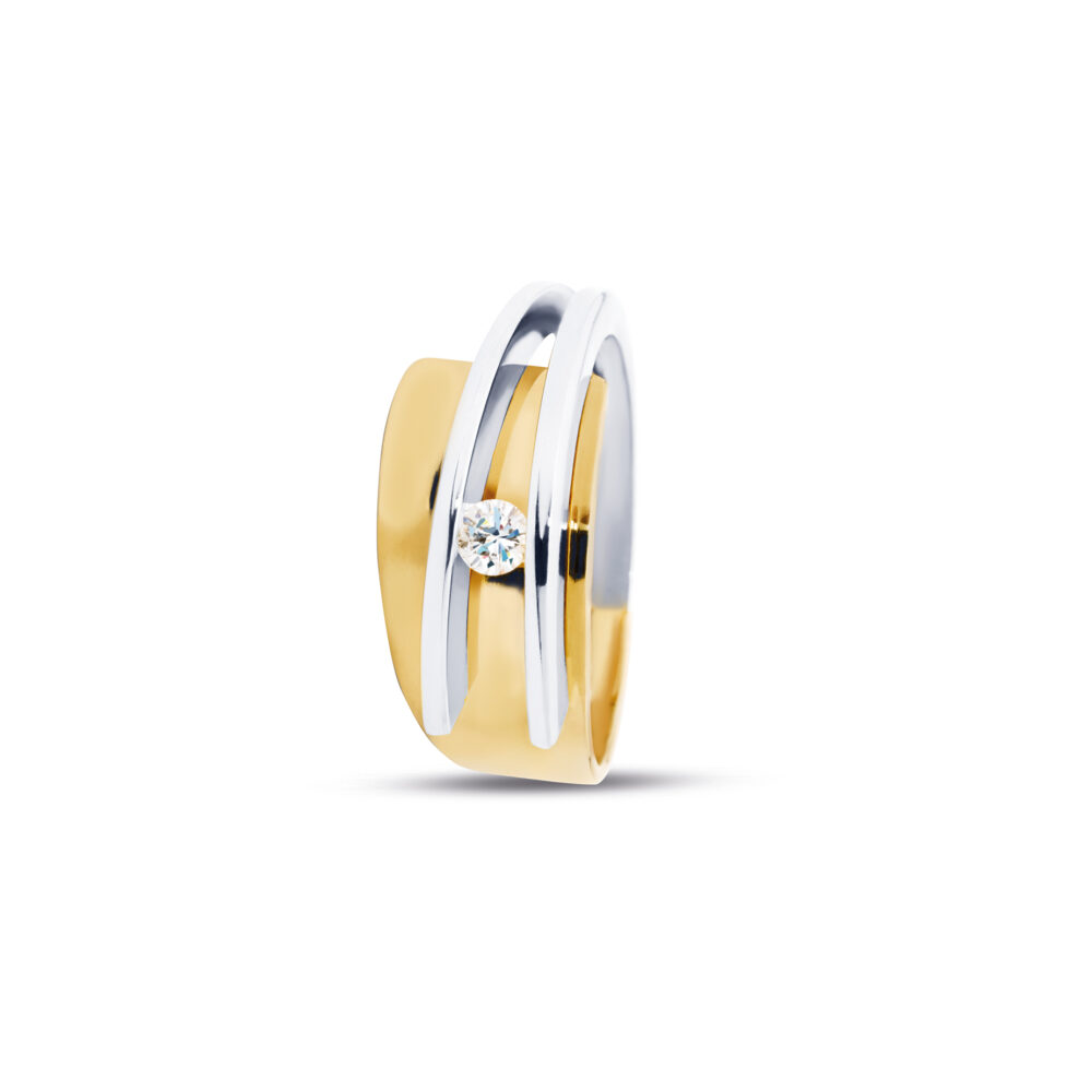 R&C 14K Bicolorgoud 'Galla' Ring 0.10ct River/Si RIN0052-010-BIC - Afbeelding 2