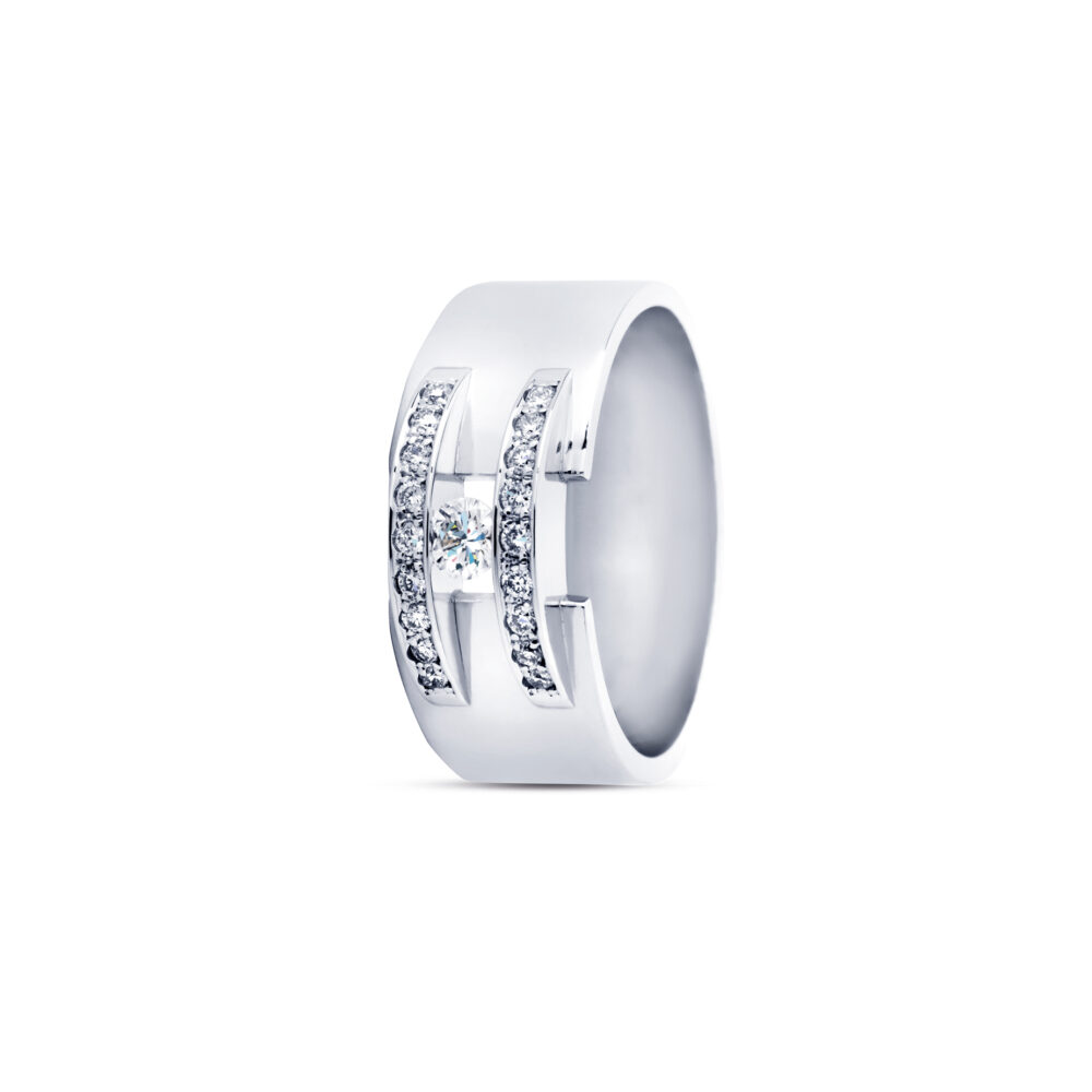 R&C 14K Witgoud 'Zoe Riche' Ring 0.09ct + 0.16ct R/Si RIN0053-PAV-009-WG - Afbeelding 2