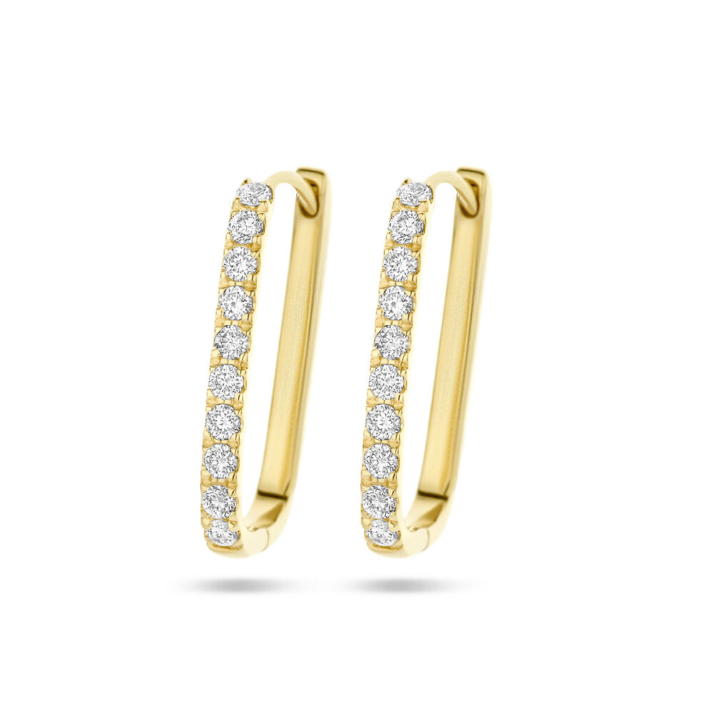 Vaessen Collection 14K Geelgouden Paperclip Klapoorringen 0.22ct H/Si 40.27300