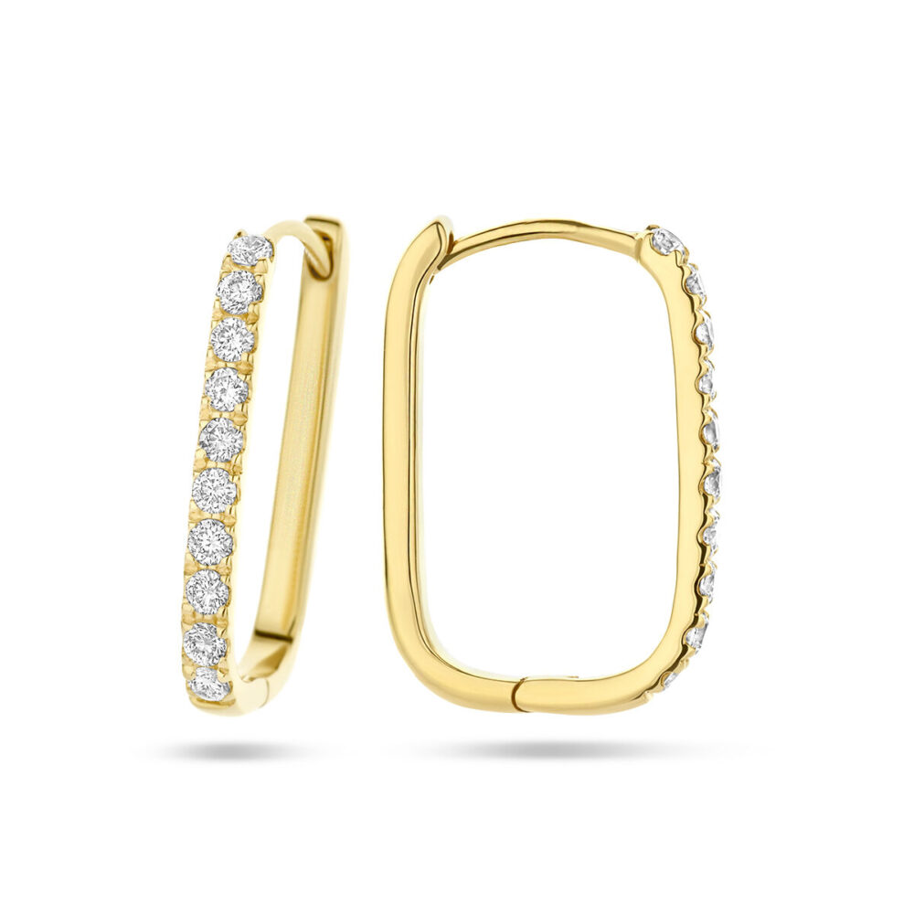 Vaessen Collection 14K Geelgouden Paperclip Klapoorringen 0.22ct H/Si 40.27300 - Afbeelding 3