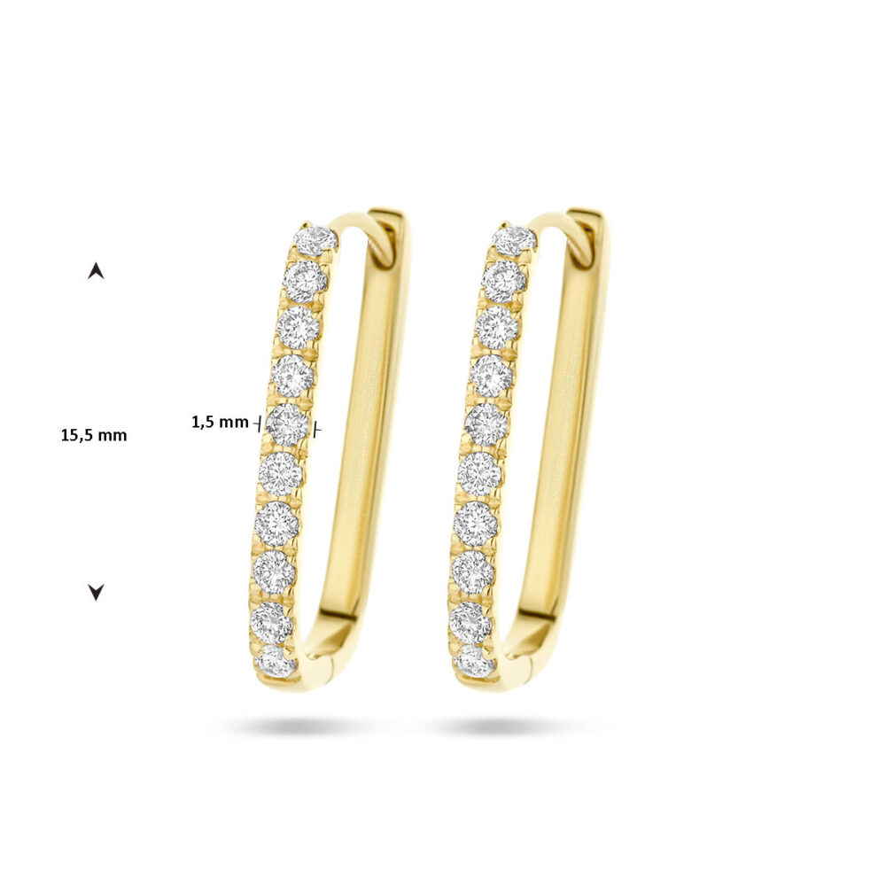 Vaessen Collection 14K Geelgouden Paperclip Klapoorringen 0.22ct H/Si 40.27300 - Afbeelding 4