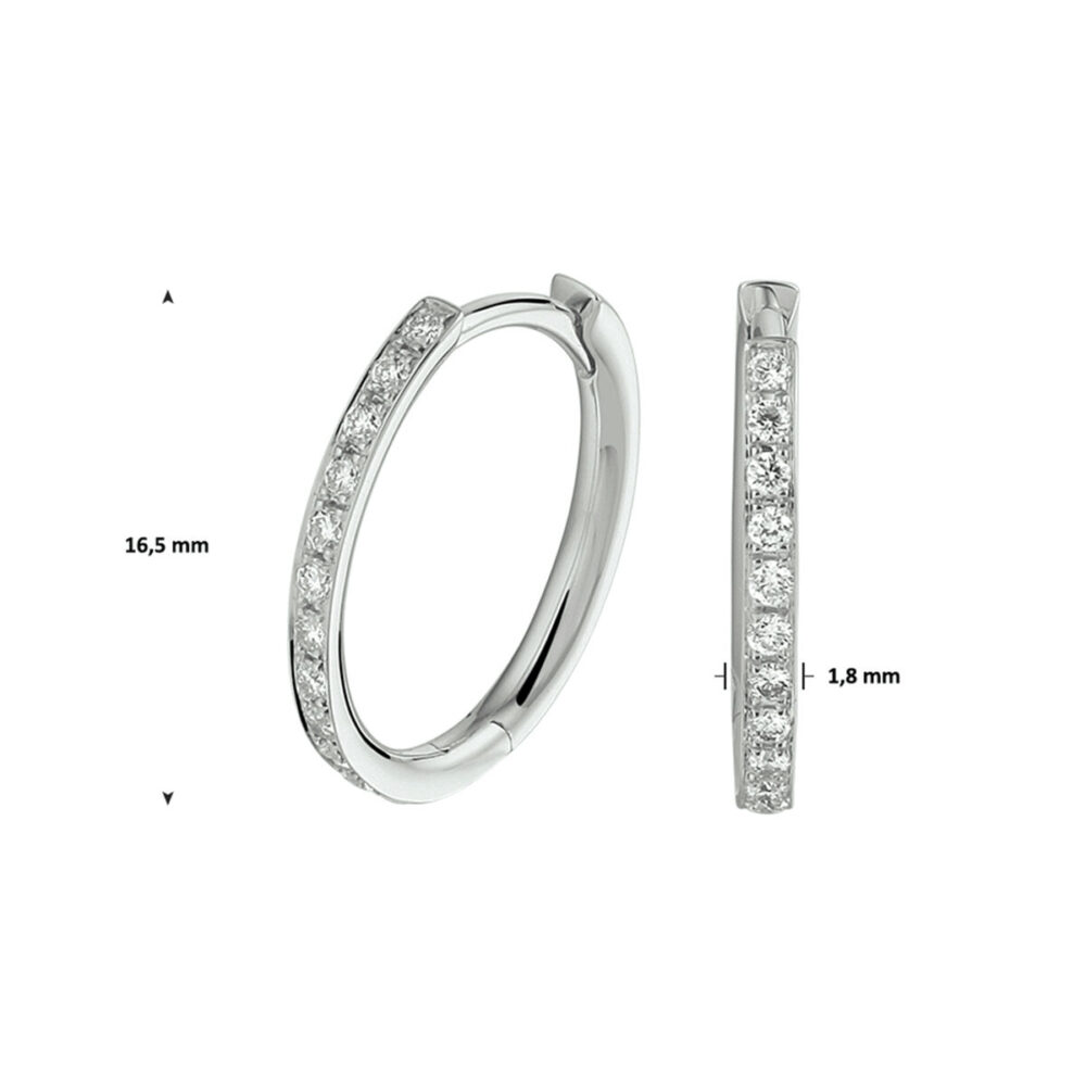 Vaessen Collection 14K Witgouden Diamant Oorcreolen 2*0.115ct H/Si 41.04991 - Afbeelding 3