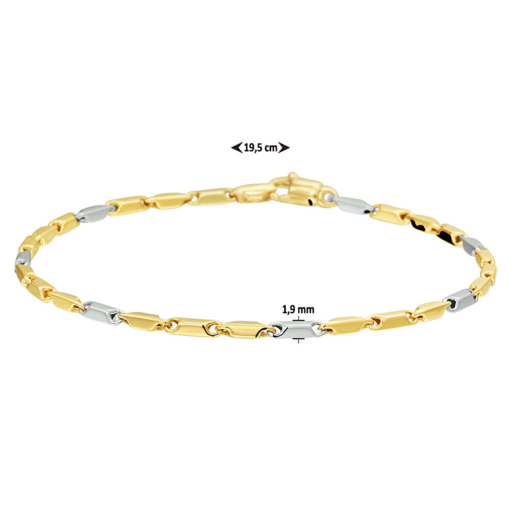 Vaessen Collection 14K Bicolor gouden Schakelarmband 19.5cm/1.9mm 42.07934 - Afbeelding 3