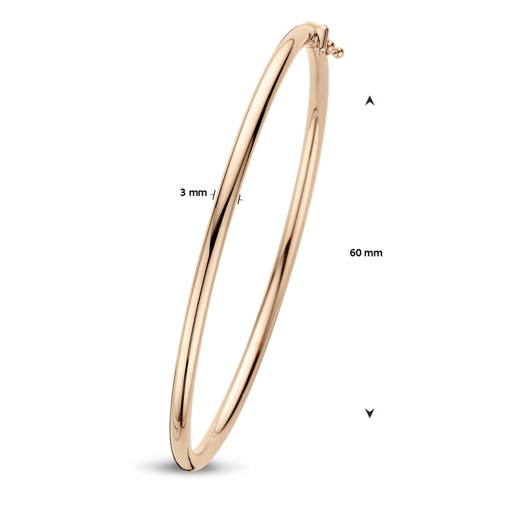 Vaessen Collection 14K Roségouden Slavenarmband 3mm Ronde Buis 44.00667 - Afbeelding 4