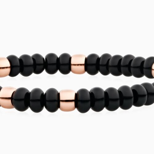 Bron 18K Rosegouden Reflex Armband met Onyx 8AR3985MIX05