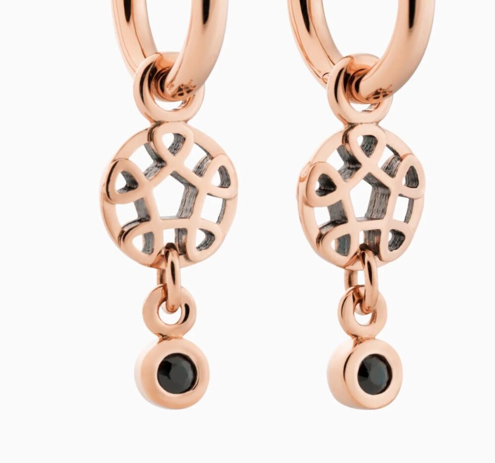 Bron 18K Geelgoud Toujours Ajour Oorhangers Zw. Saffier 8OG4840ZK