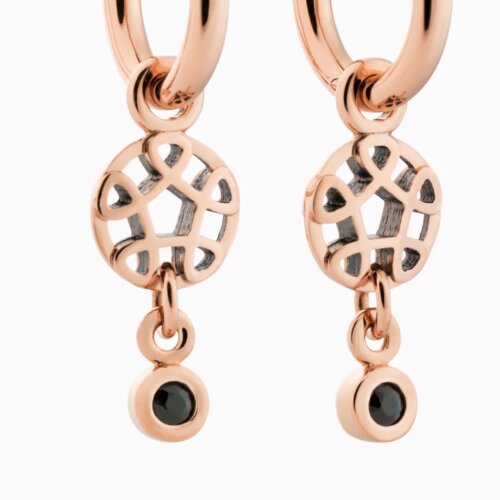 Bron 18K Geelgoud Toujours Ajour Oorhangers Zw. Saffier 8OG4840ZK
