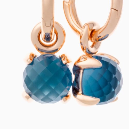 Bron 18K Roodgouden Catch Oorhangers London Blue Topaas 8OR4799TLC