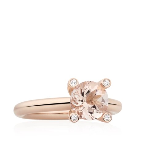 Bron 18K Rosegoud Phlox Ring met Roze Beryl & Briljant 8RR4531RBBR
