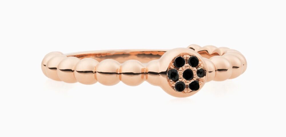 Bron 18K Rosegouden Joy Ring met Zwarte Saffier 8RR4792ZK