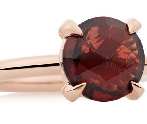 Bron 18K Rosegouden Catch Ring met Granaat Briolet 8RR4811GRB
