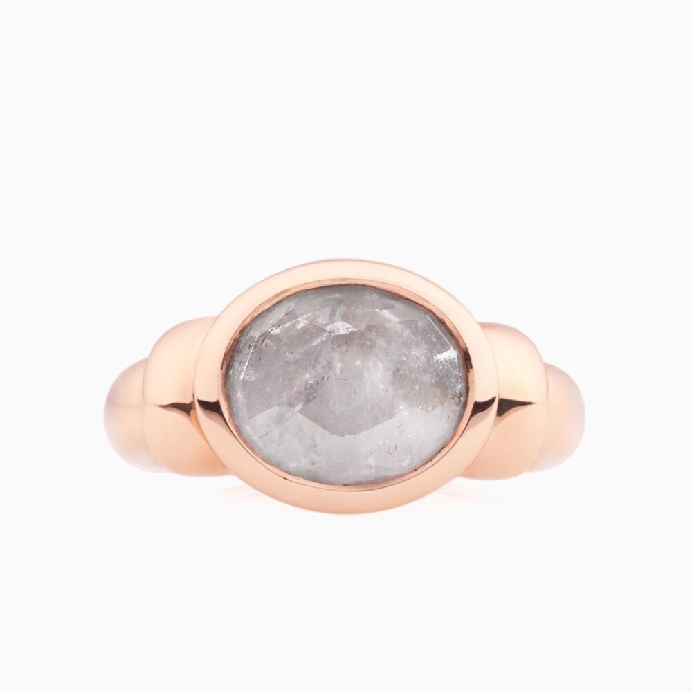 Bron 18K Rosegouden Ring Pastel Saffier Schaakbord 8RR4844SAS