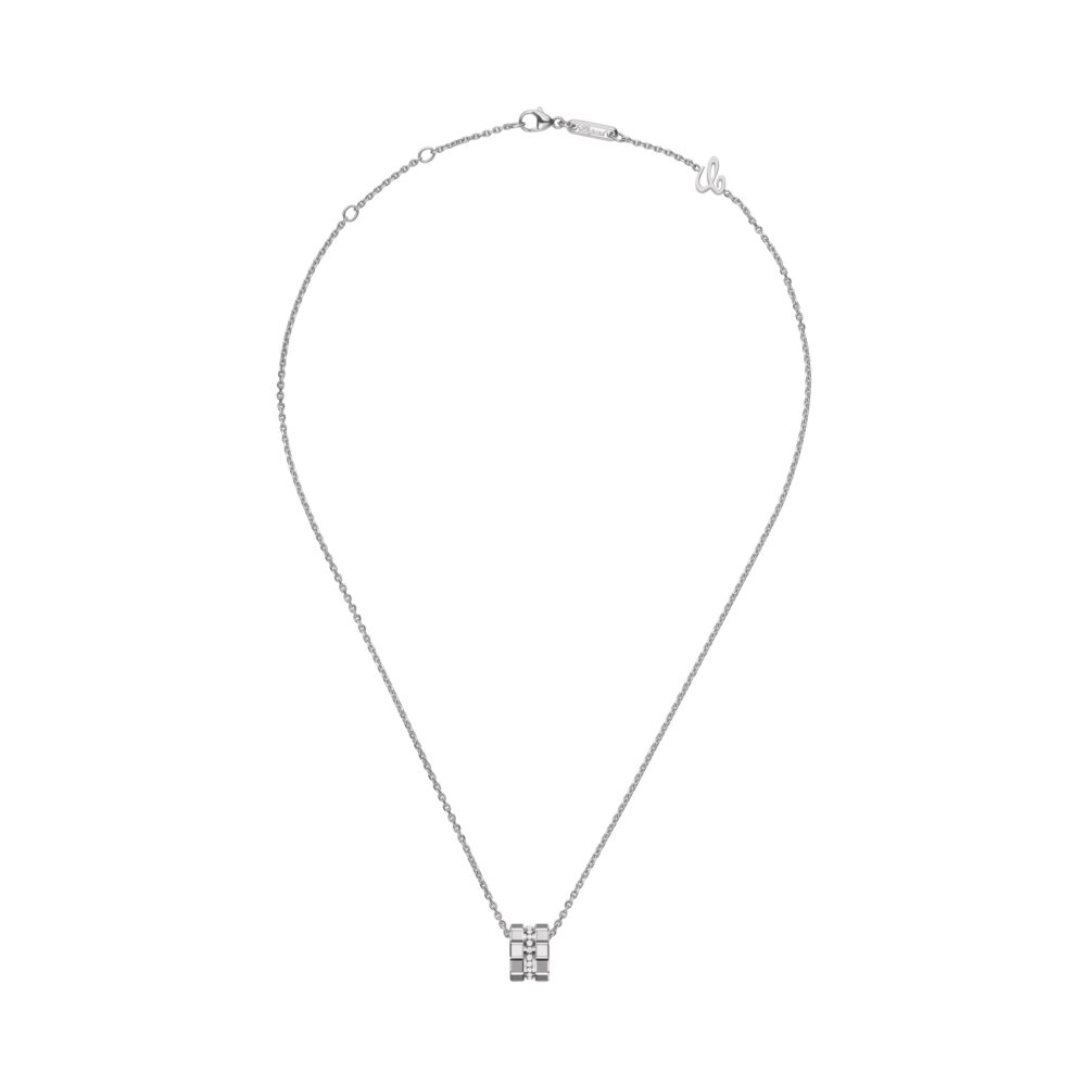 Chopard 18K Witgouden Ice Cube Diamanten Hanger en Collier 797005-1003 - Afbeelding 3