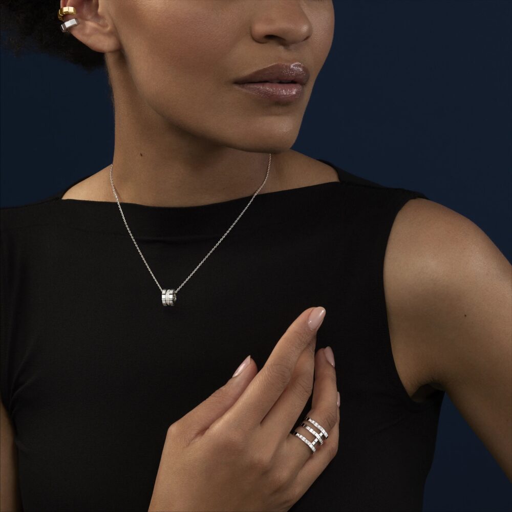 Chopard 18K Witgouden Ice Cube Diamanten Hanger en Collier 797005-1003 - Afbeelding 5