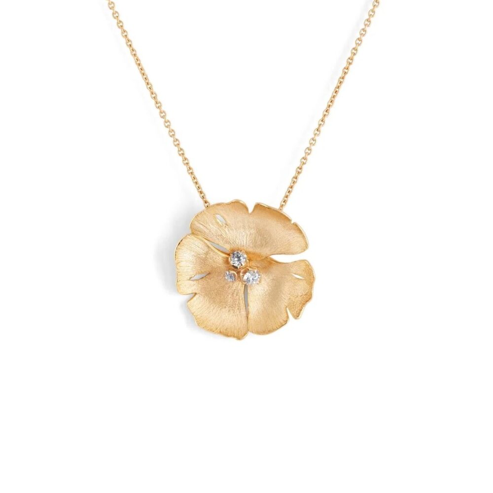 Vever 18K Geelgoud Large Ginkgo Collier 3dia:0.38ct LabG BJGP0002YG10TU