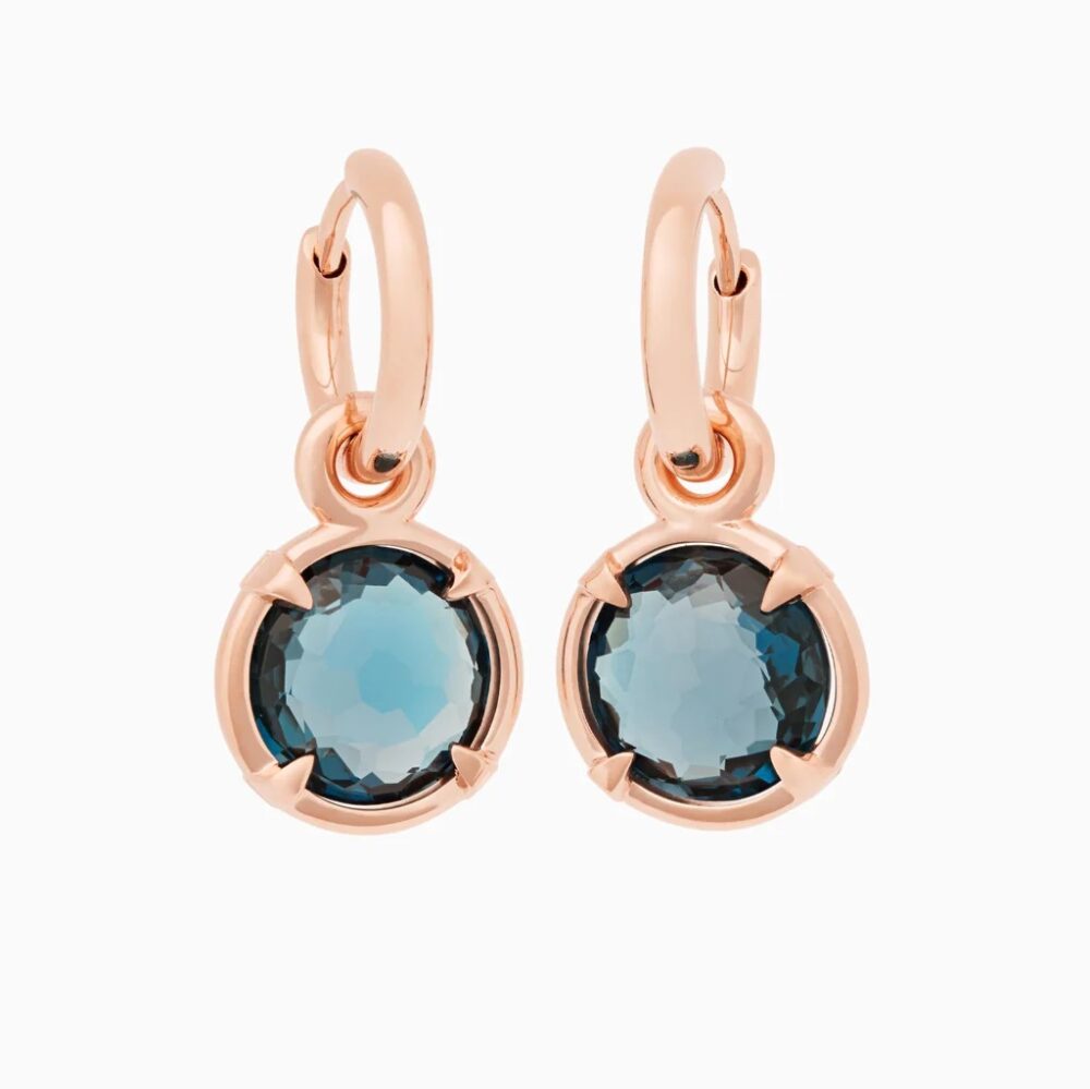 Bron 18K Rosegoud Mira Mira Oorhangers L. Blue Topaas 8OR4856TLB
