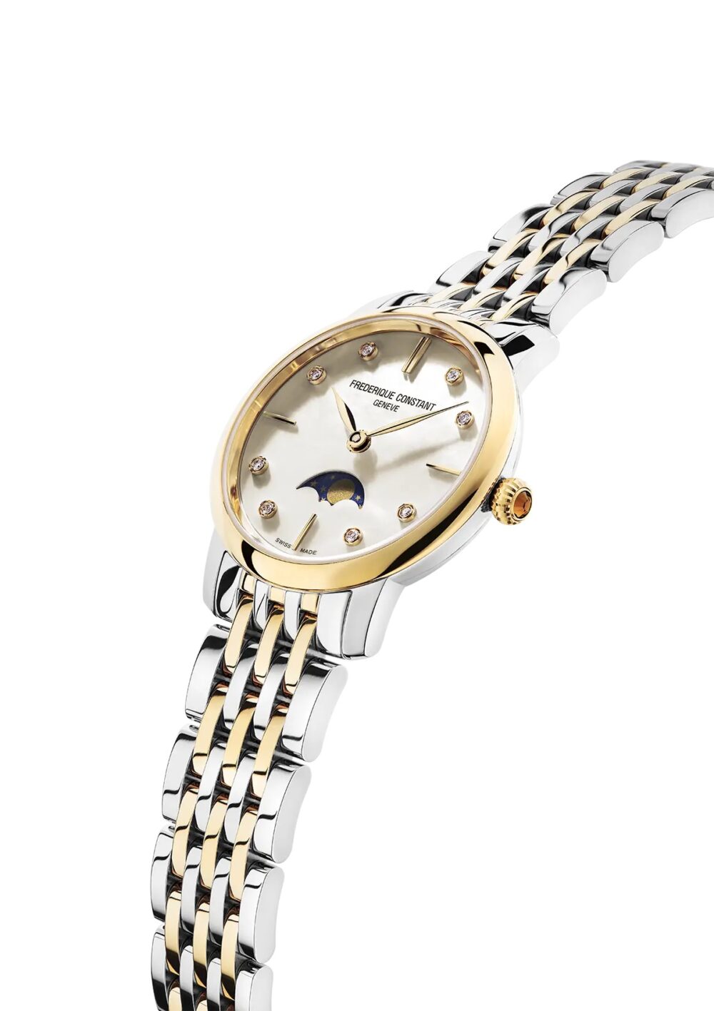 Frederique Constant Slimline Ladies Moonphase Bicolor Quartz 30mm FC-206MPWD1S3B - Afbeelding 3