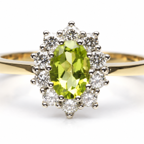 18K Bicolor gouden Entourage Ring Peridot