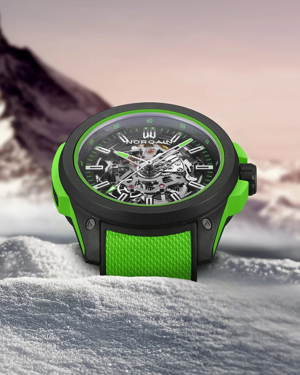 Norqain Independence Wild One Skeleton Gecko COSC 42mm NNQ3000QBE2AS-B014 - Afbeelding 2