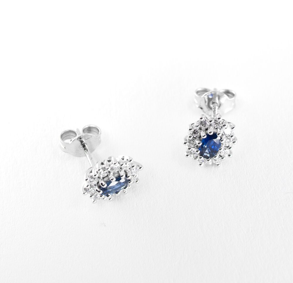 Vaessen Colours 18K Witgoud 0.70ct Saffier Oorbellen+0.60ct TW/VS EOS750WGSA - Afbeelding 3