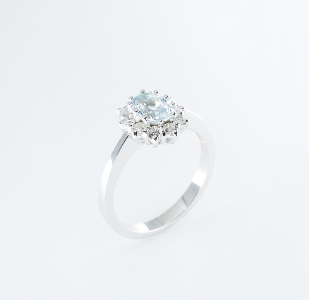 Vaessen Colours 18K Witgoud 0.72ct Aquamarijn Ring + 0.34ct TW/VS ER750WGAQ5 - Afbeelding 3