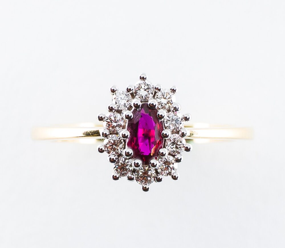 Vaessen Colours 18K Bicolorgoud 0.35ct Robijn Ring + 0.20ct TW/VS ERS750BICRO1 - Afbeelding 2