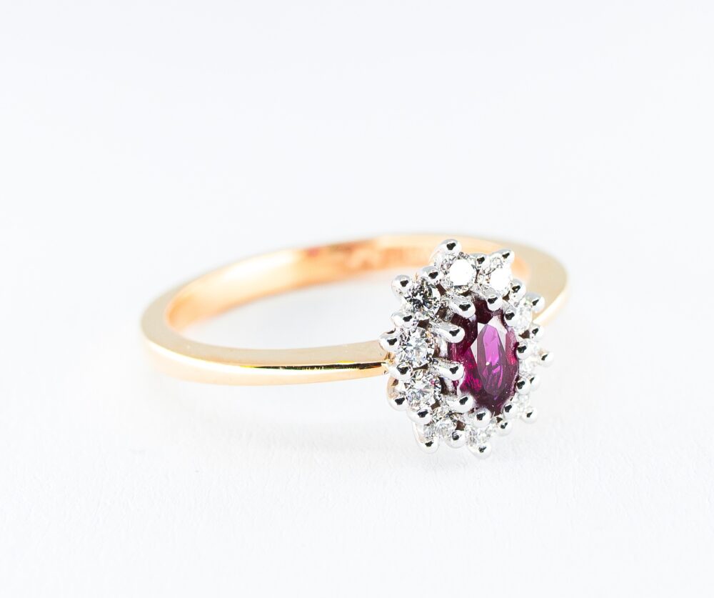 Vaessen Colours 18K Bicolorgoud 0.35ct Robijn Ring + 0.20ct TW/VS ERS750BICRO1
