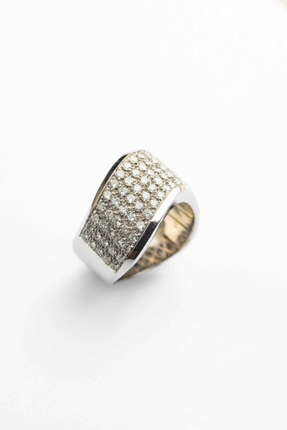 Vaessen Collection 18K Witgouden Pavé Ring 1.08ct VVS/TW R 06911