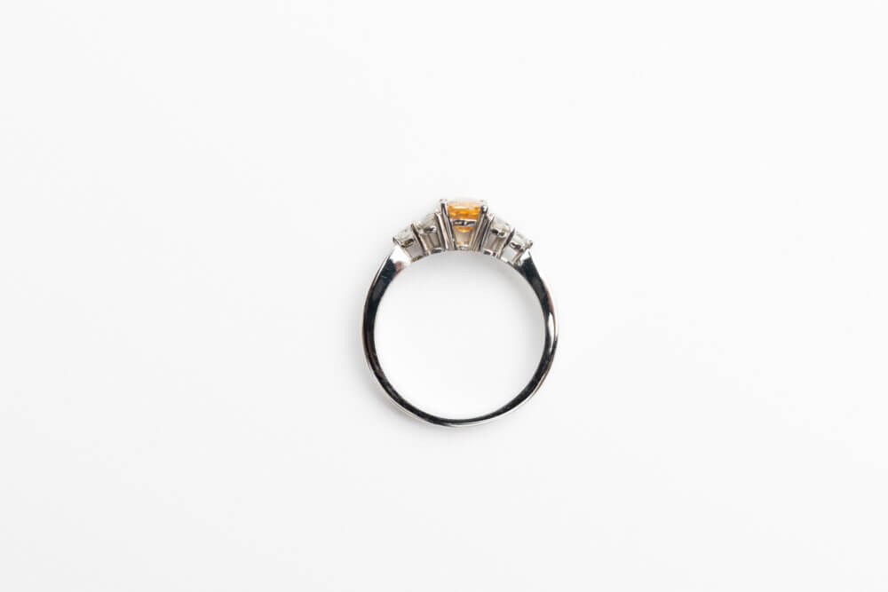 Vaessen Collection 18K Witg 1.11ct Gele/OranjeSaffier Ring+0.42ctG/VS RC750WG111Sapphire - Afbeelding 4