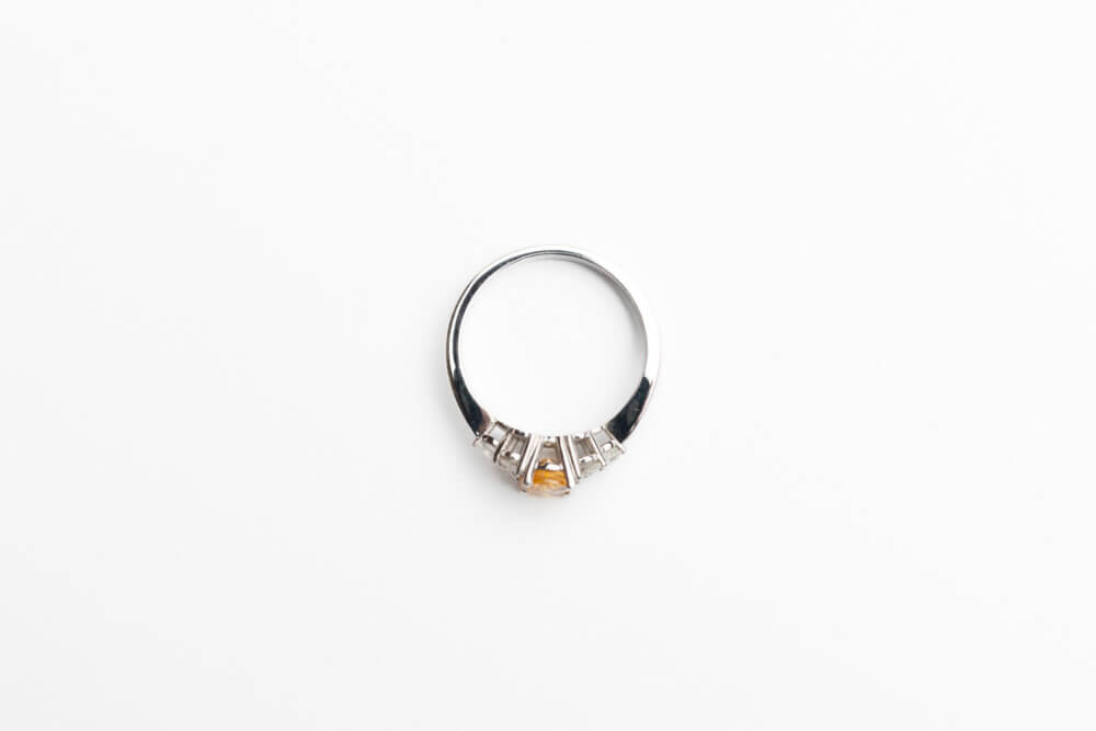 Vaessen Collection 18K Witg 1.11ct Gele/OranjeSaffier Ring+0.42ctG/VS RC750WG111Sapphire - Afbeelding 5