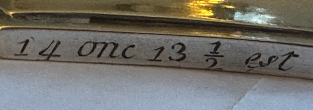 opvallende gravure 14Onc 13 ½ est