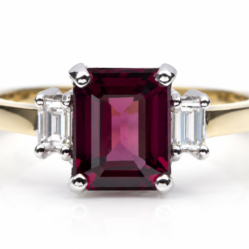 18K Bicolor Gouden Rodoliet Ring