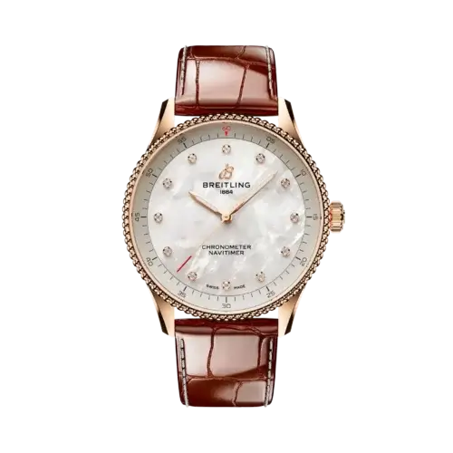 Breitling Navitimer 18K Roodgoud/Alligator COSC Quartz 32mm R77320E61A1P1