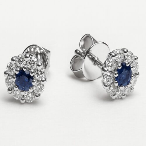 Vaessen Collection 18K Witg Saffier Entourage Oorstekers 0.27ct W/Si1 32501E00129