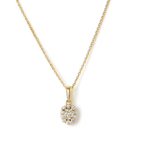 Vaessen Collection 18K Geelgoud 0.26ct Diamant Hanger + Collier 41cm 35287P00184