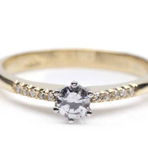 Vaessen Collection 18K Bicolorgoud 0.19ct H/VS1 Solitairring + 0.05ct RC750BIC019HVS1