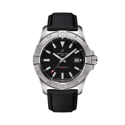 Breitling Avenger Automaat Staal/Leder Zwarte Wijzerpl. 42mm A17328101B1X1