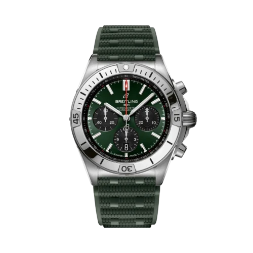 Breitling Chronomat B01 Chrono Staal/Rubber Groene Wpl 42mm AB0134101L2S1