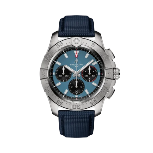 Breitling Avenger B01 Chronograph Staa/Leder Blauwe Wpl 44mm AB0147101C1X1