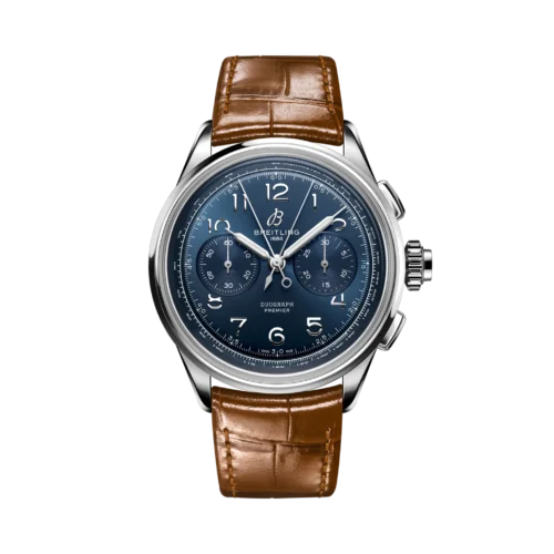 Breitling Premier B15 Duograph Handopwinder Staal/Leder 42mm AB1510171C1P1